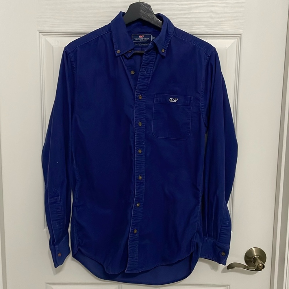 Vineyard Vines men’s blue Corduroy slim fit Tucker Shirt